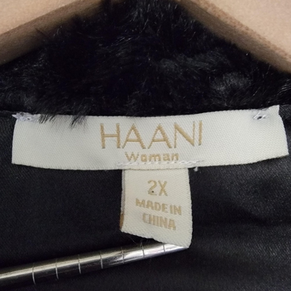 Haani Faux Fur Jacket Womens 2X Black Soft‎ Plush Evening Cropped Coat Bolero - Picture 5 of 10